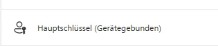 Sicherheitsinformationen mit einem registrierten gerätegebundenen Hauptschlüssel.