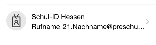 Ausschnitt aus Microsoft Authenticator mit dem Konto Schul-ID Hessen.